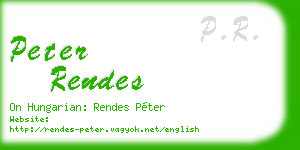 peter rendes business card